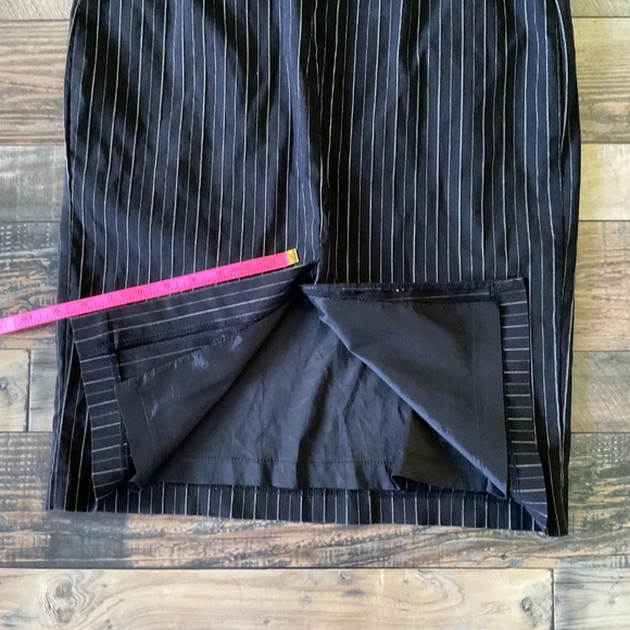 The Pretty Dress Co HEPBURN PENCIL DRESS IN BLACK PINSTRIPE - Picture 12 of 13
